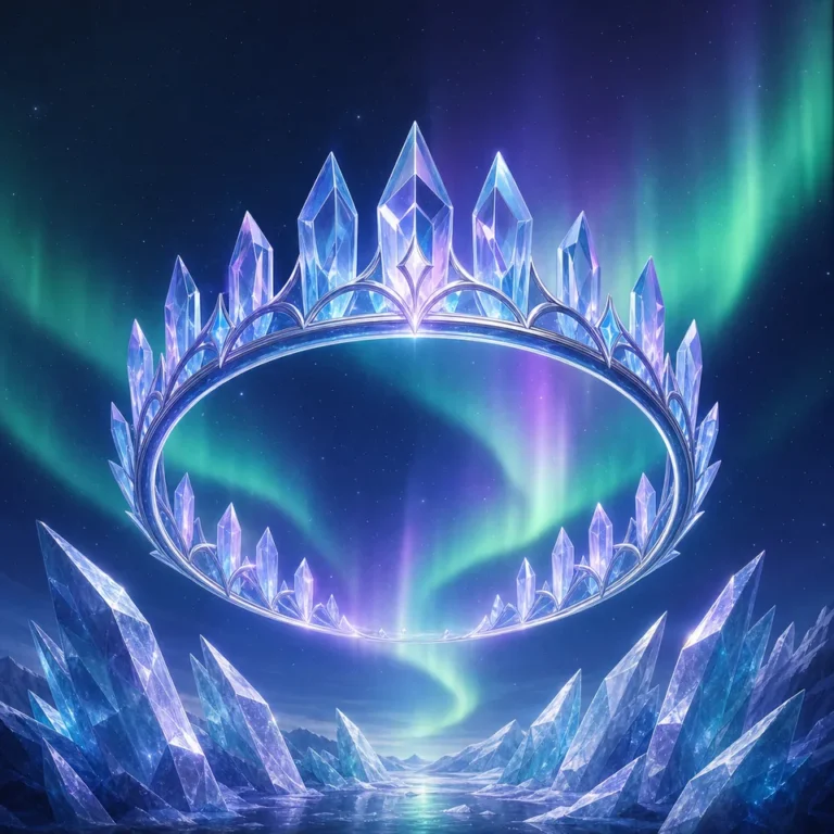 Fictional aurora and crystal jackpot artwork