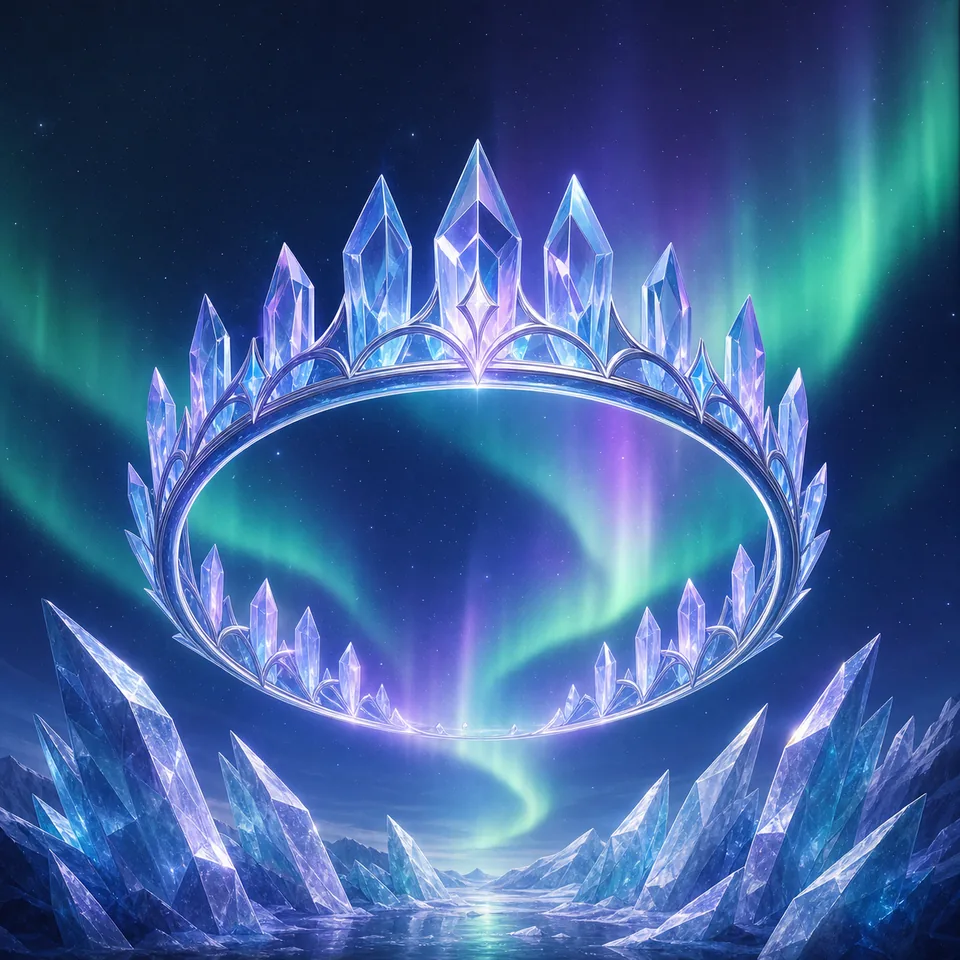 Fictional aurora and crystal jackpot artwork